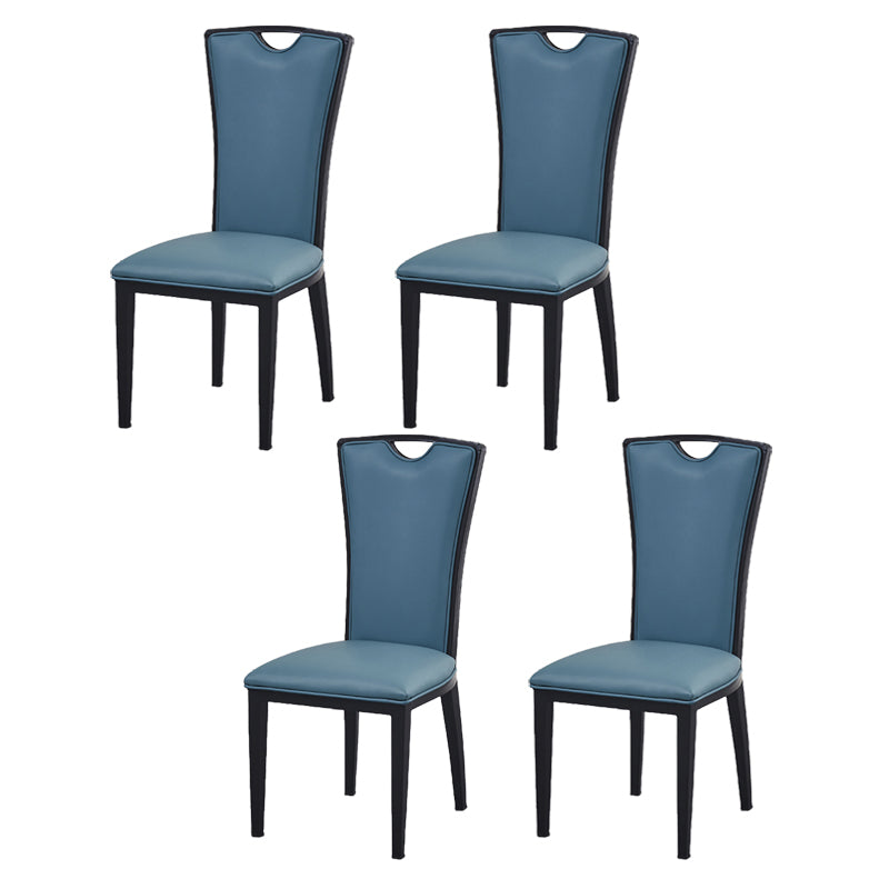 Faux Leather Dining Chairs Glam Style High Back Dining Chairs