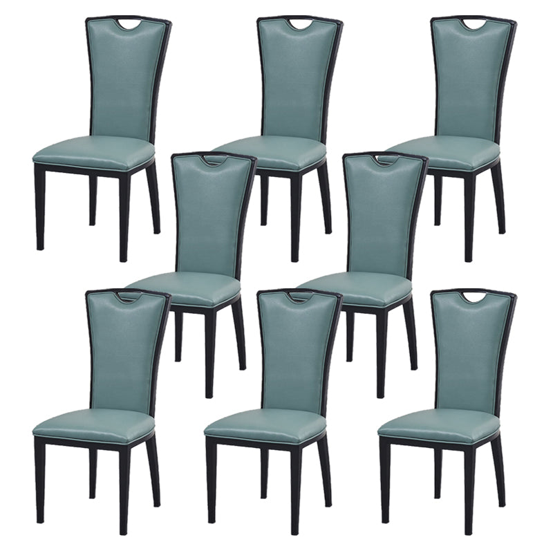 Faux Leather Dining Chairs Glam Style High Back Dining Chairs