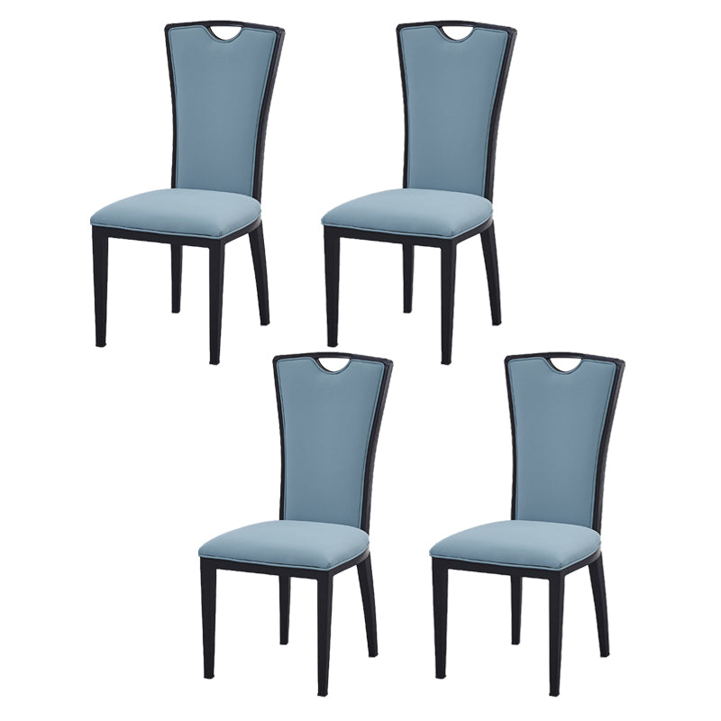 Faux Leather Dining Chairs Glam Style High Back Dining Chairs