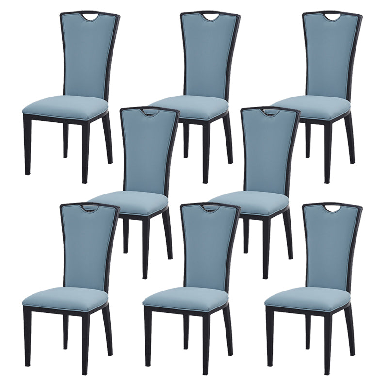 Faux Leather Dining Chairs Glam Style High Back Dining Chairs