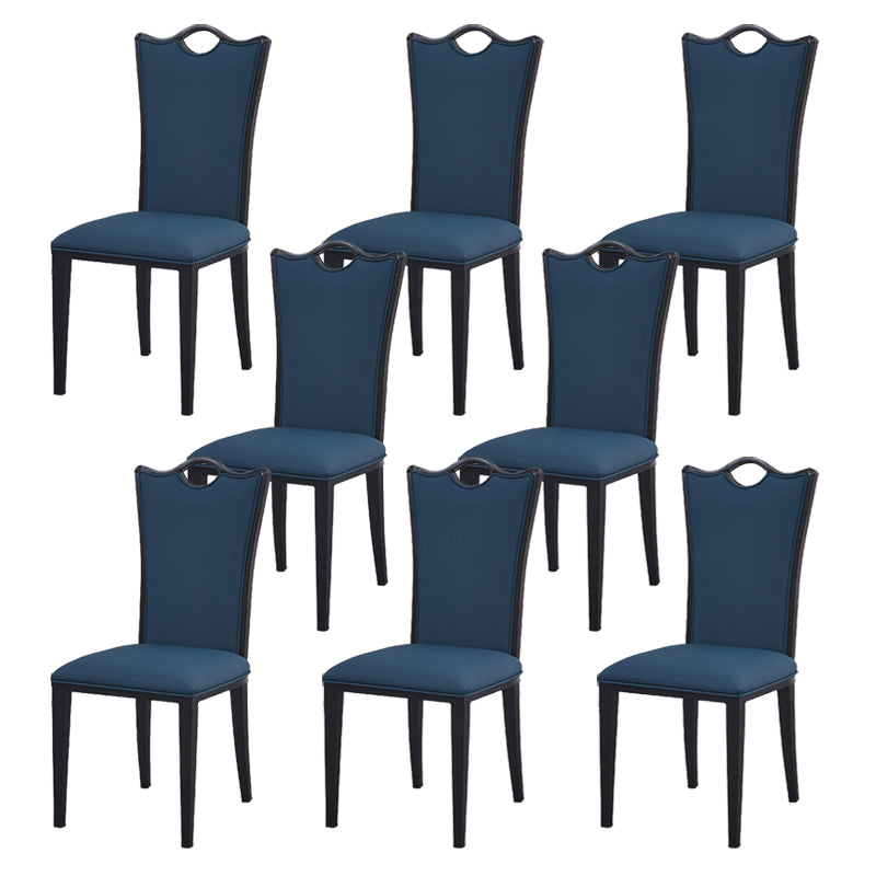 Faux Leather Dining Chairs Glam Style High Back Dining Chairs
