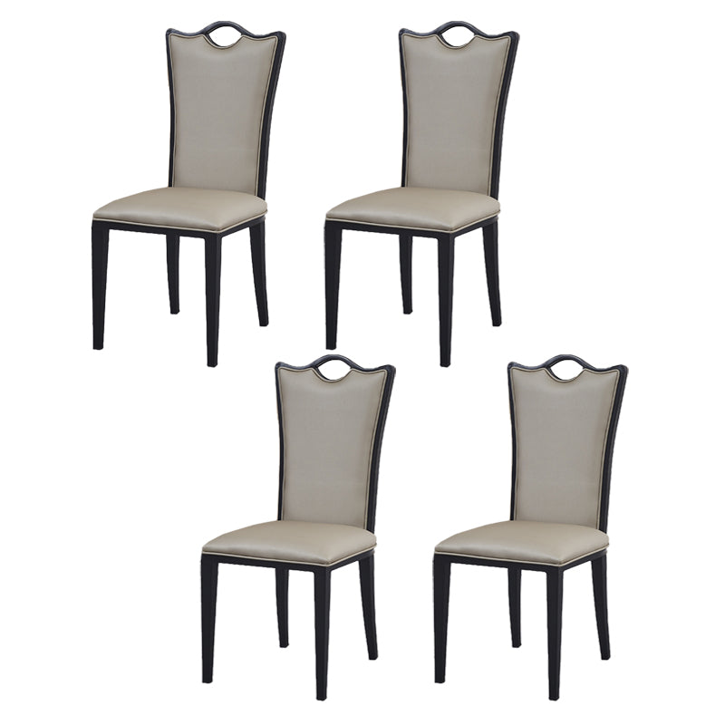 Faux Leather Dining Chairs Glam Style High Back Dining Chairs