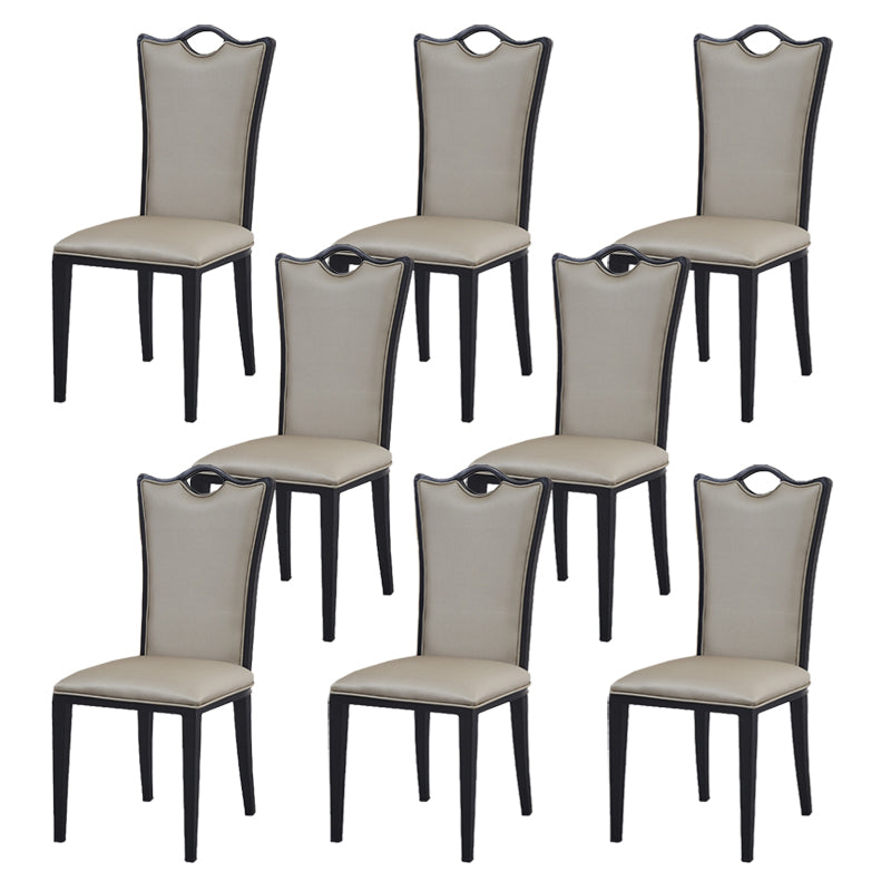 Faux Leather Dining Chairs Glam Style High Back Dining Chairs