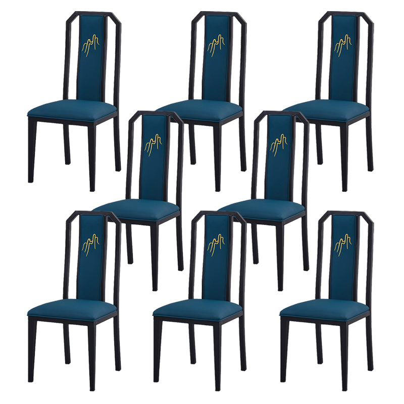 Faux Leather Dining Chairs Glam Style High Back Dining Chairs