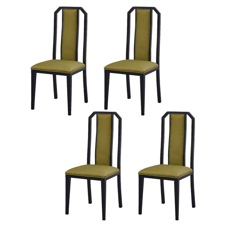 Faux Leather Dining Chairs Glam Style High Back Dining Chairs