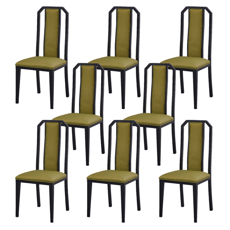 Faux Leather Dining Chairs Glam Style High Back Dining Chairs