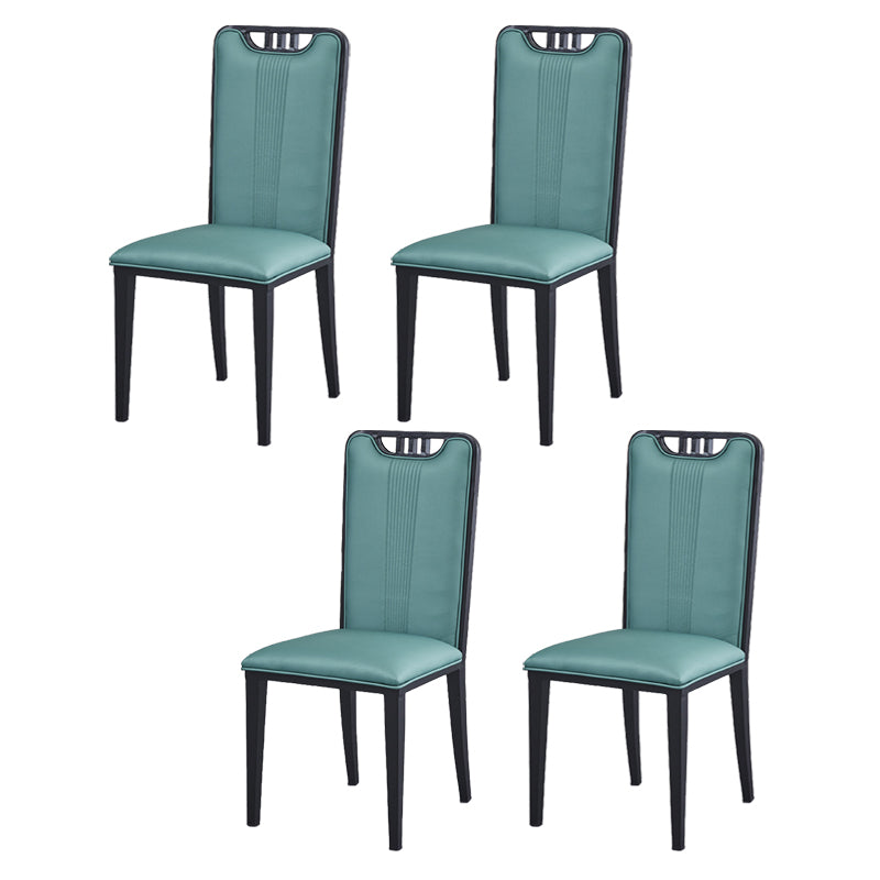 Faux Leather Dining Chairs Glam Style High Back Dining Chairs