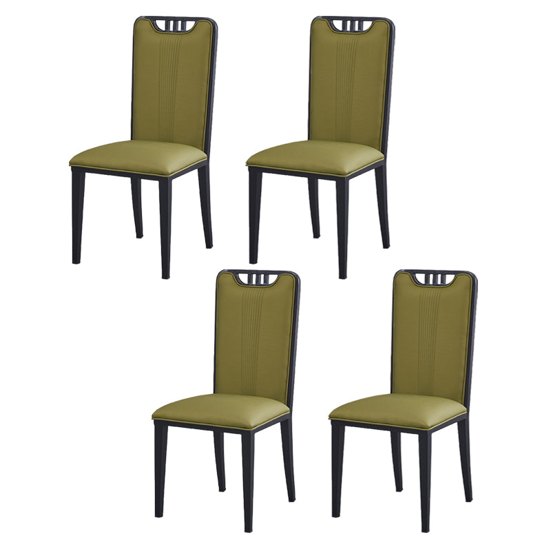 Faux Leather Dining Chairs Glam Style High Back Dining Chairs
