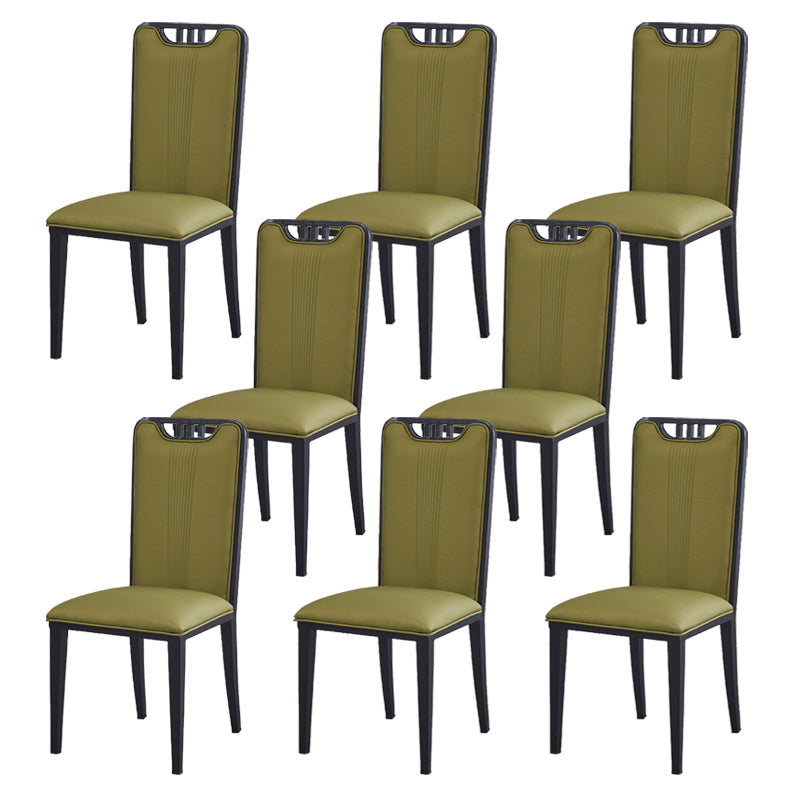Faux Leather Dining Chairs Glam Style High Back Dining Chairs