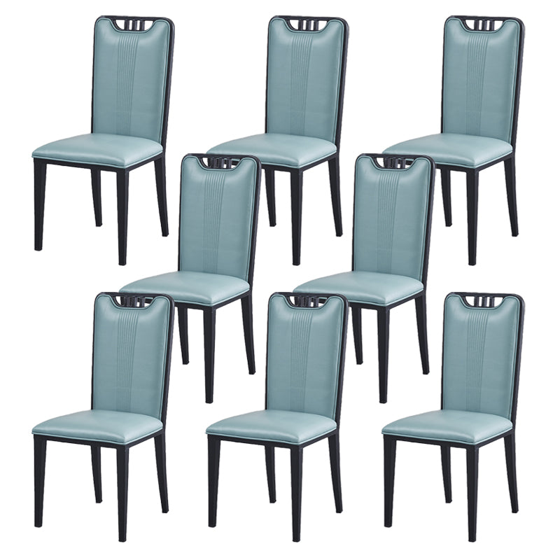 Faux Leather Dining Chairs Glam Style High Back Dining Chairs
