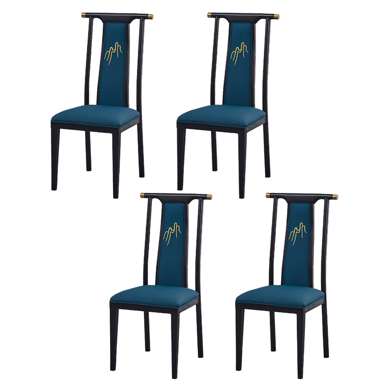 Faux Leather Dining Chairs Glam Style High Back Dining Chairs