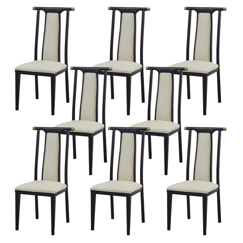 Faux Leather Dining Chairs Glam Style High Back Dining Chairs