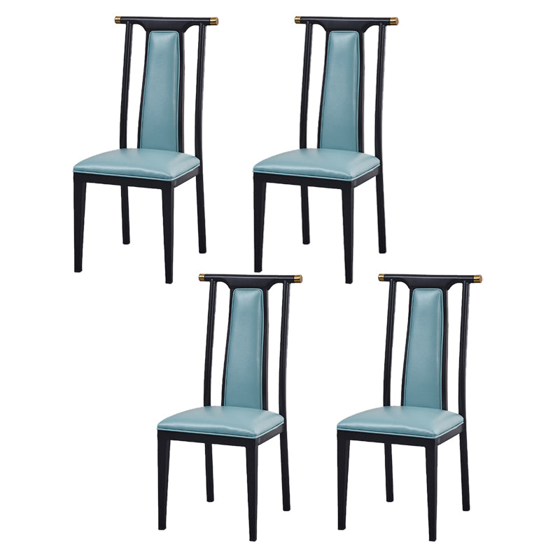 Faux Leather Dining Chairs Glam Style High Back Dining Chairs