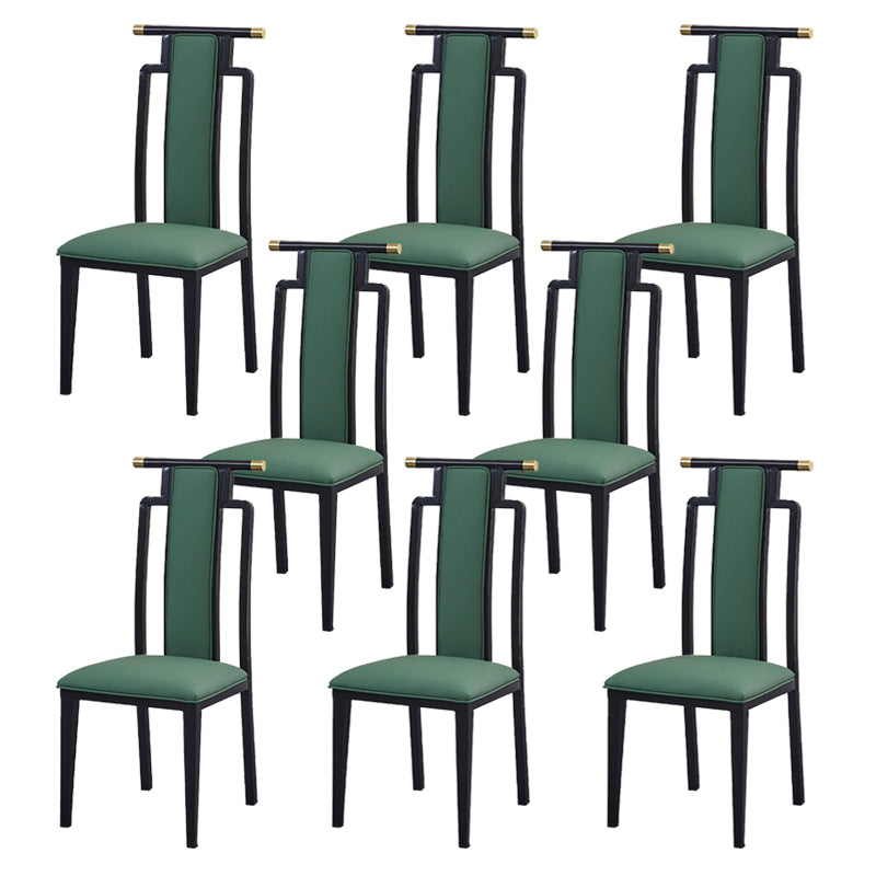 Faux Leather Dining Chairs Glam Style High Back Dining Chairs
