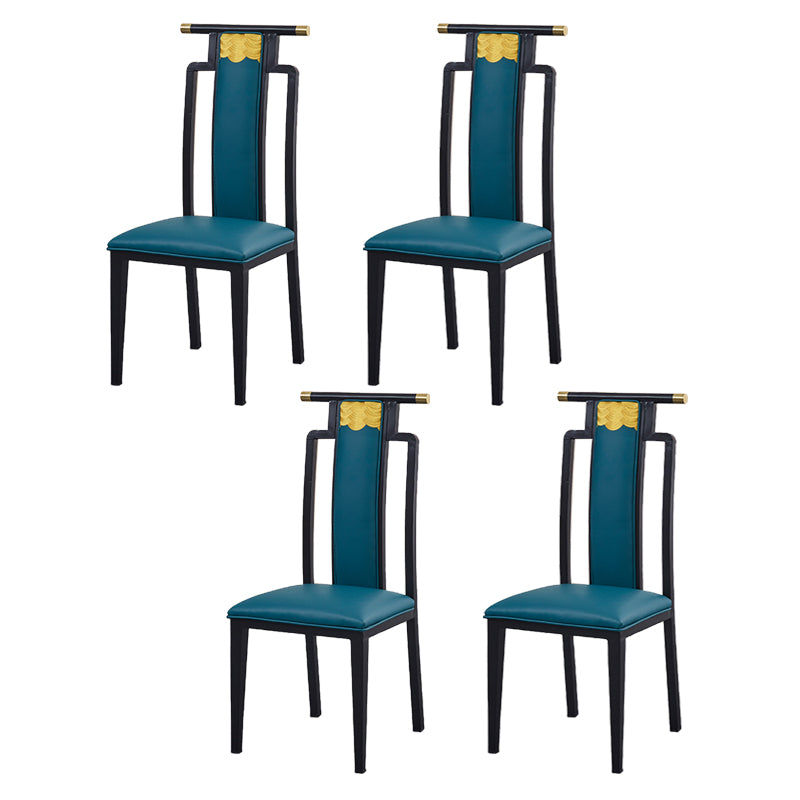 Faux Leather Dining Chairs Glam Style High Back Dining Chairs