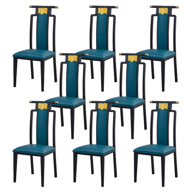 Faux Leather Dining Chairs Glam Style High Back Dining Chairs