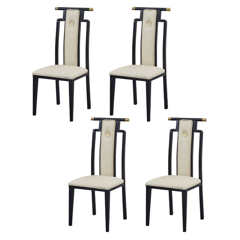 Faux Leather Dining Chairs Glam Style High Back Dining Chairs
