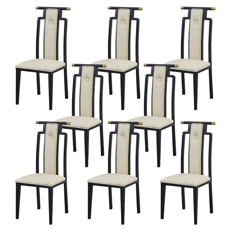 Faux Leather Dining Chairs Glam Style High Back Dining Chairs