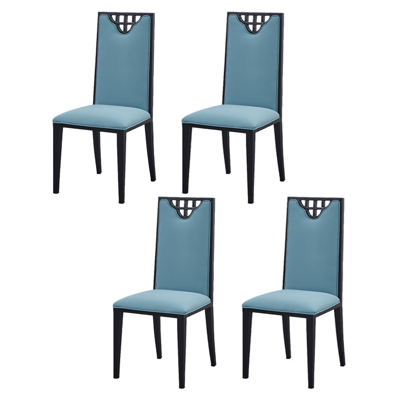 Faux Leather Dining Chairs Glam Style High Back Dining Chairs