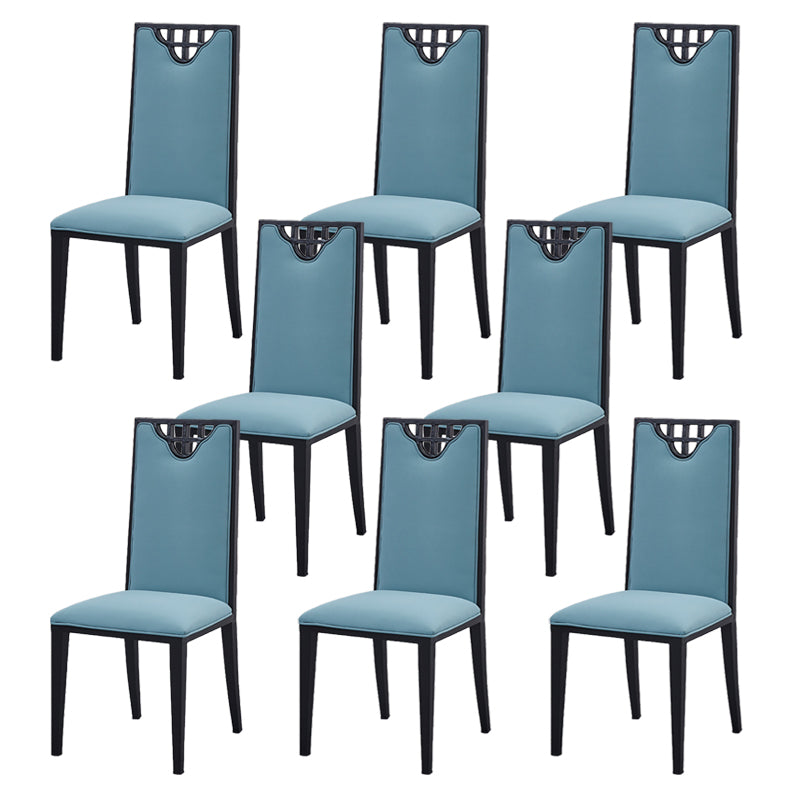 Faux Leather Dining Chairs Glam Style High Back Dining Chairs
