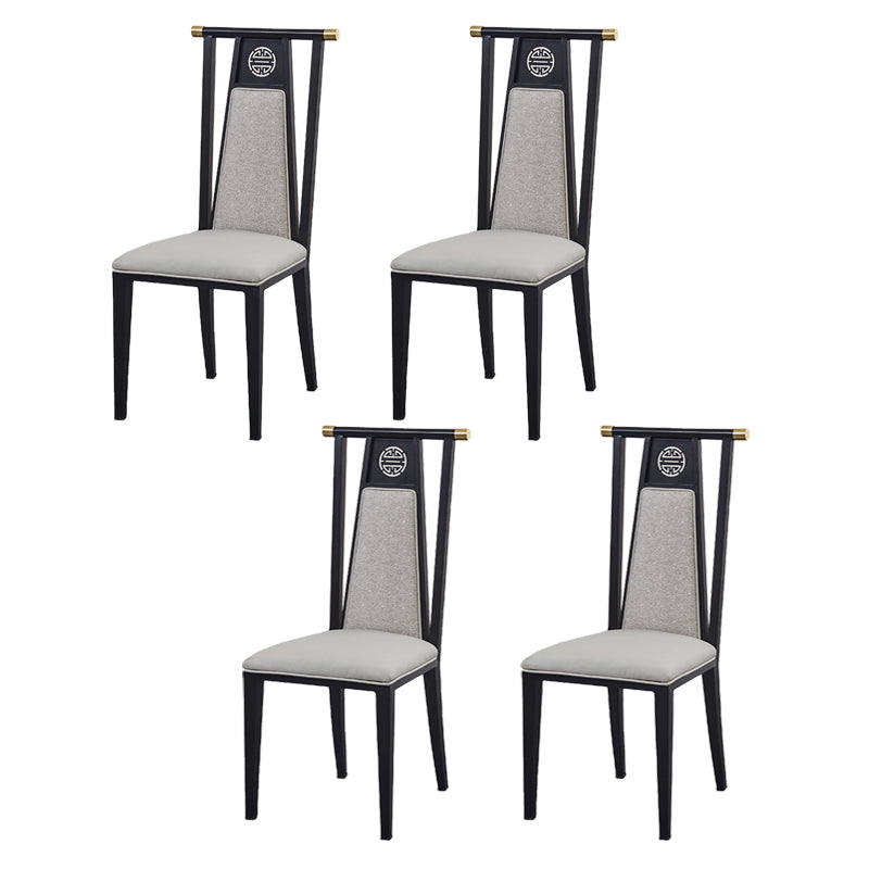 Faux Leather Dining Chairs Glam Style High Back Dining Chairs