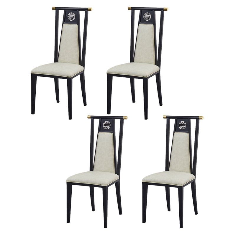 Faux Leather Dining Chairs Glam Style High Back Dining Chairs