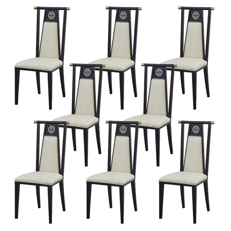 Faux Leather Dining Chairs Glam Style High Back Dining Chairs
