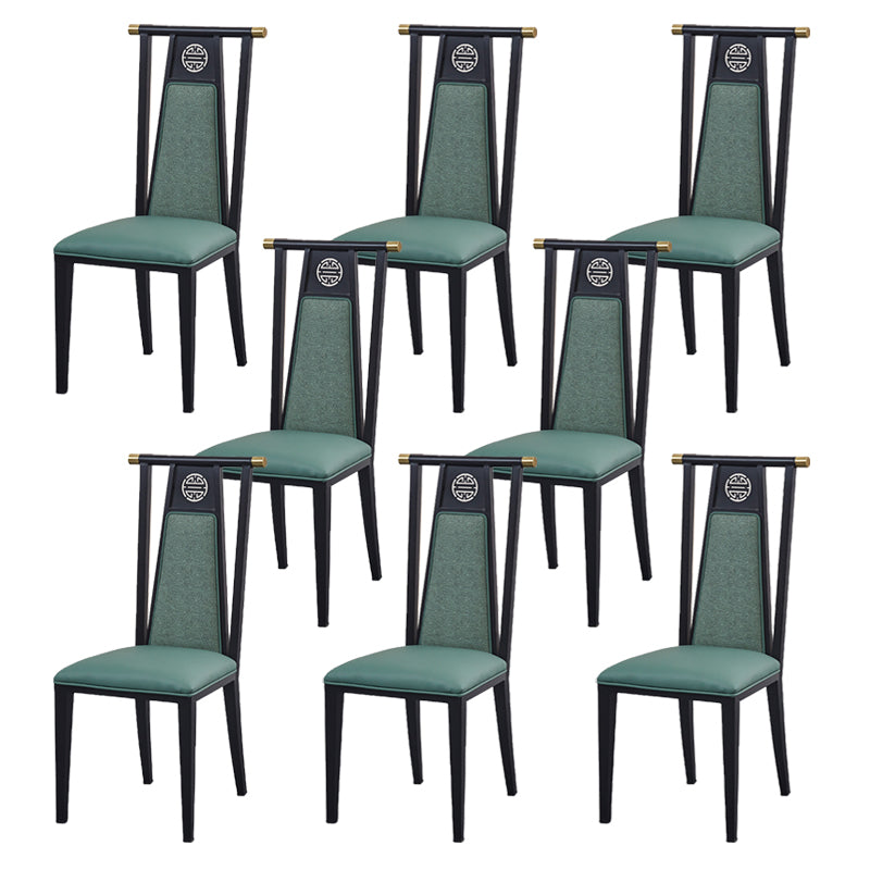 Faux Leather Dining Chairs Glam Style High Back Dining Chairs