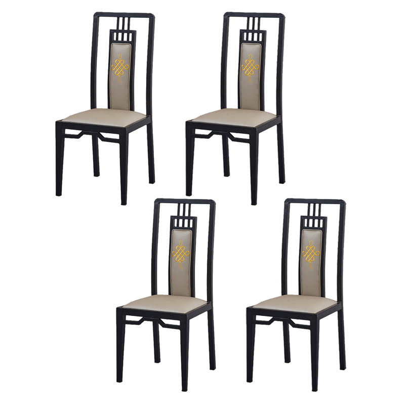 Faux Leather Dining Chairs Glam Style High Back Dining Chairs
