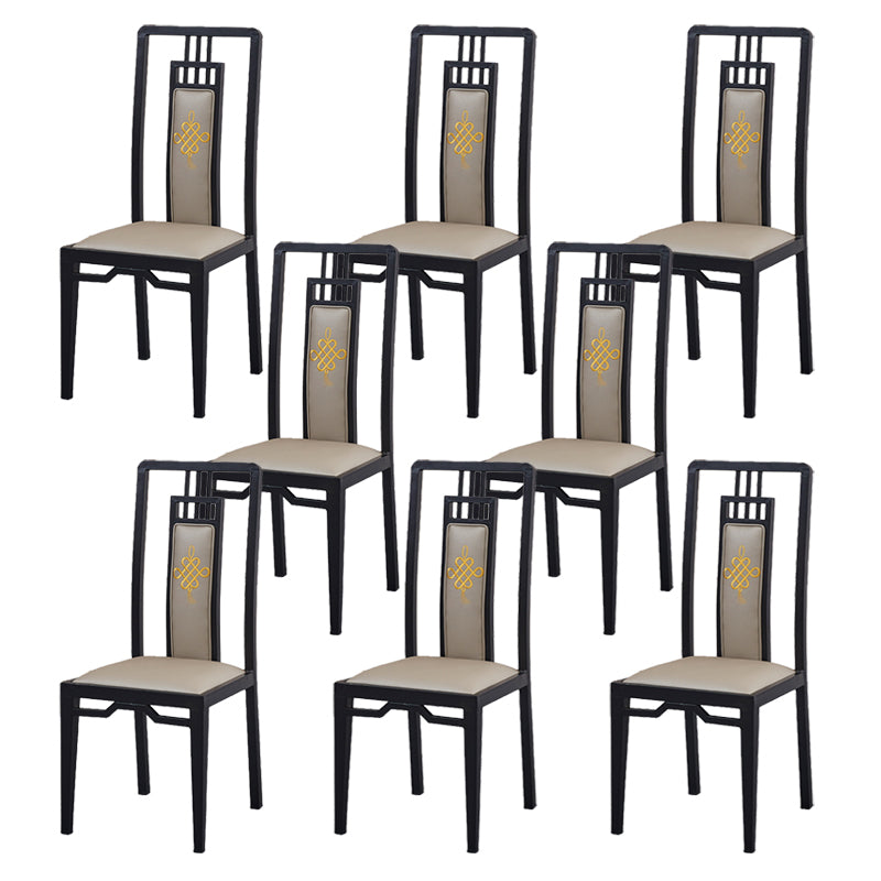Faux Leather Dining Chairs Glam Style High Back Dining Chairs