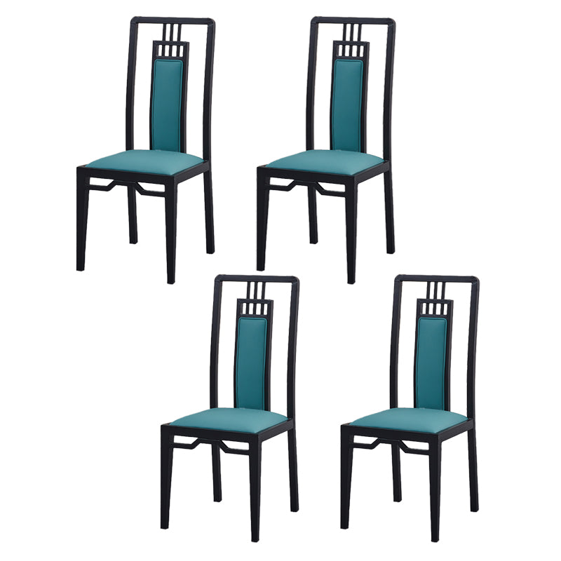 Faux Leather Dining Chairs Glam Style High Back Dining Chairs