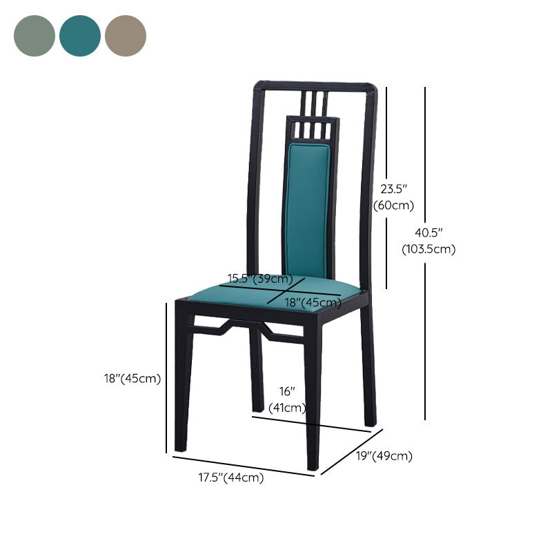 Faux Leather Dining Chairs Glam Style High Back Dining Chairs