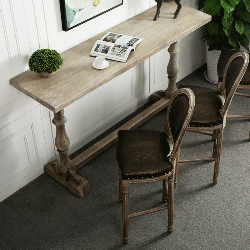 Rectangle Bar Pub Table Set 1/3/4 Pcs Antique Solid Wood Bar Table and Stools