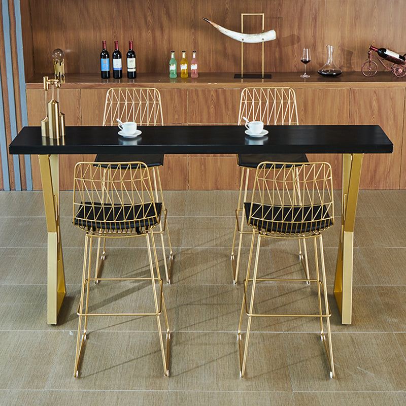 Modern Style Solid Wood Bar Table Set 1/2/5 Pcs Rectangular Pub Set for Indoor