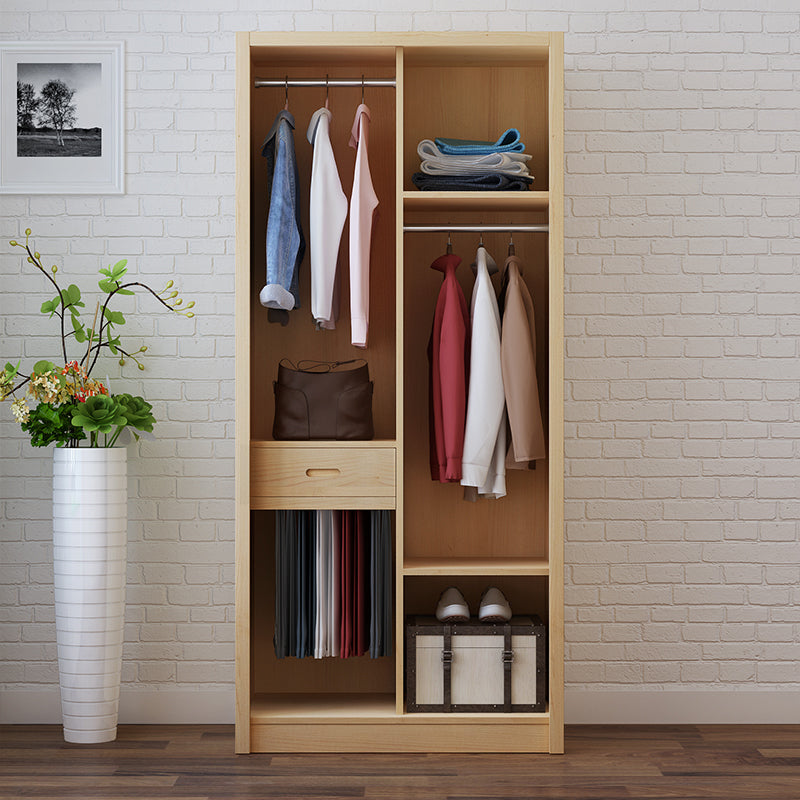 Urban Coat Locker in Brown Wooden High Gloss 1-Drawer Kid's Wardrobe
