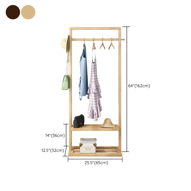 Contemporary Bedroom Wardrobe Solid Wood Shelves Storage Armoire for Home