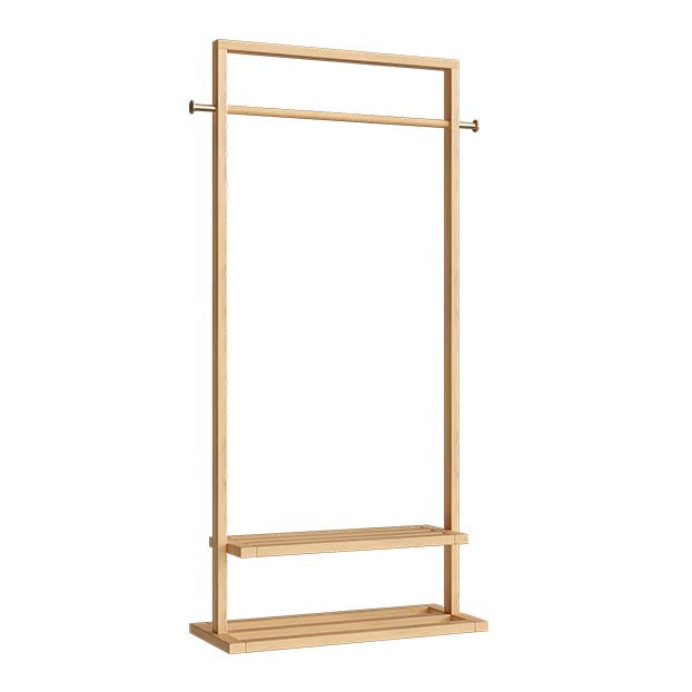 Contemporary Bedroom Armoire Solid Wood Storage Cabinet with Shelves