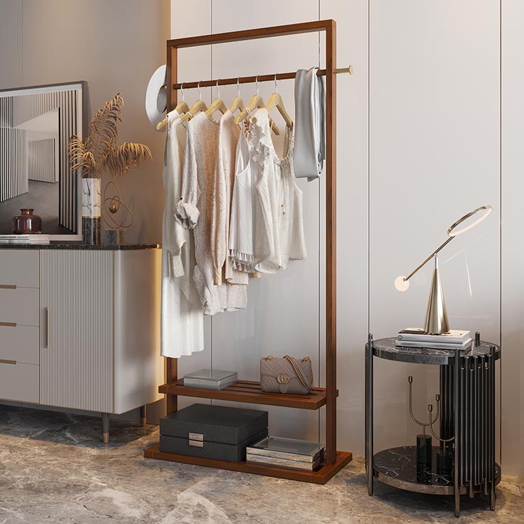 Contemporary Bedroom Armoire Solid Wood Storage Cabinet with Shelves