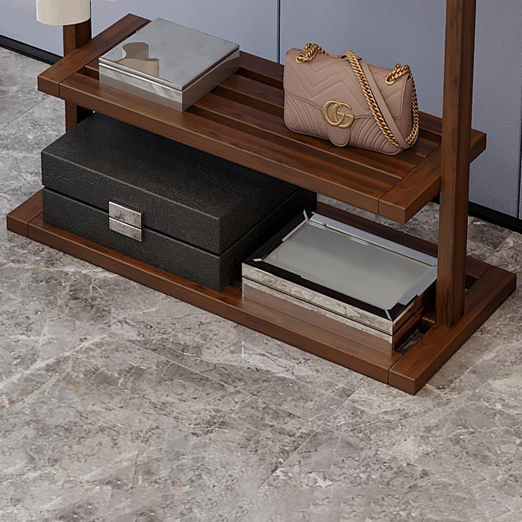 Contemporary Bedroom Armoire Solid Wood Storage Cabinet with Shelves