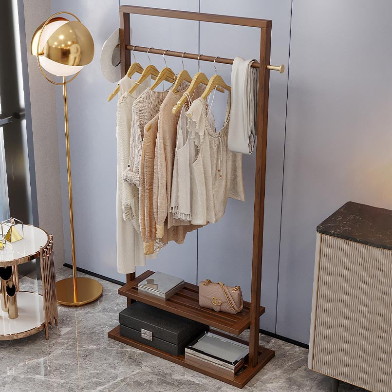 Contemporary Bedroom Armoire Solid Wood Storage Cabinet with Shelves