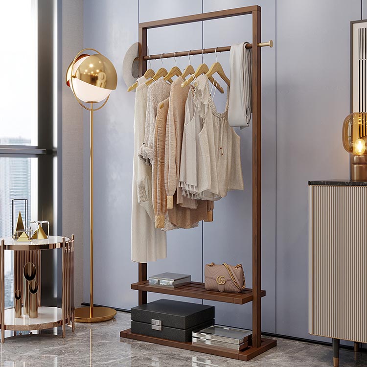 Contemporary Bedroom Armoire Solid Wood Storage Cabinet with Shelves