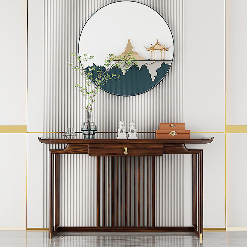 Rectangle Shape Contemporary Console Table Brown Wooden Console Sofa Table