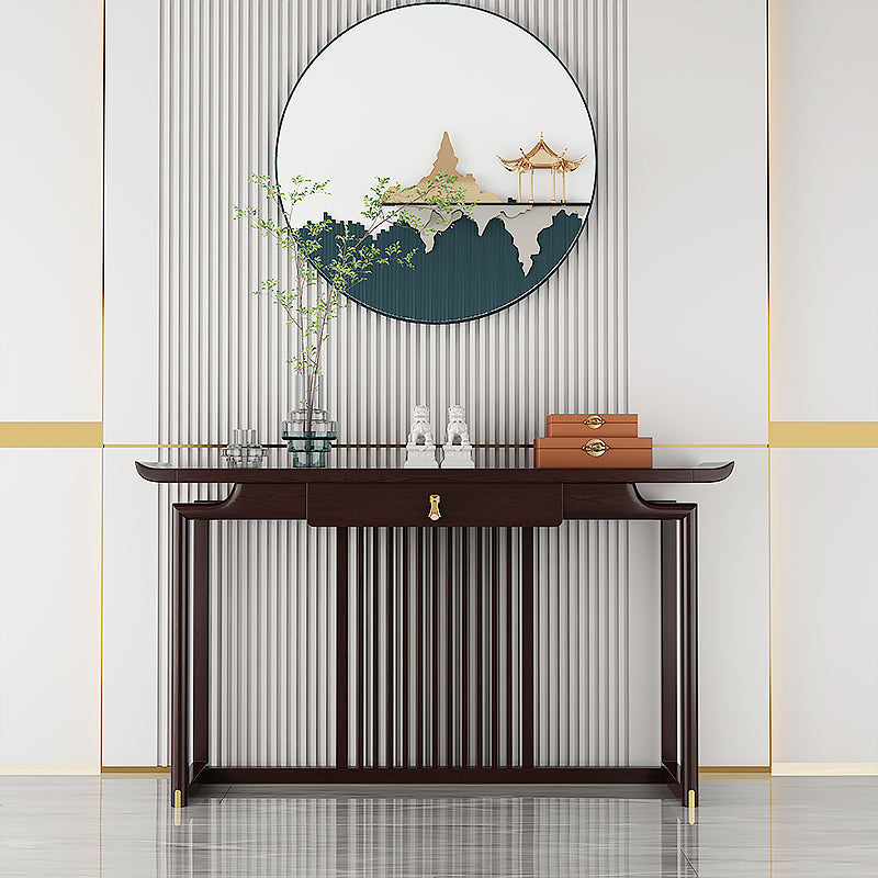 Rectangle Shape Contemporary Console Table Brown Wooden Console Sofa Table