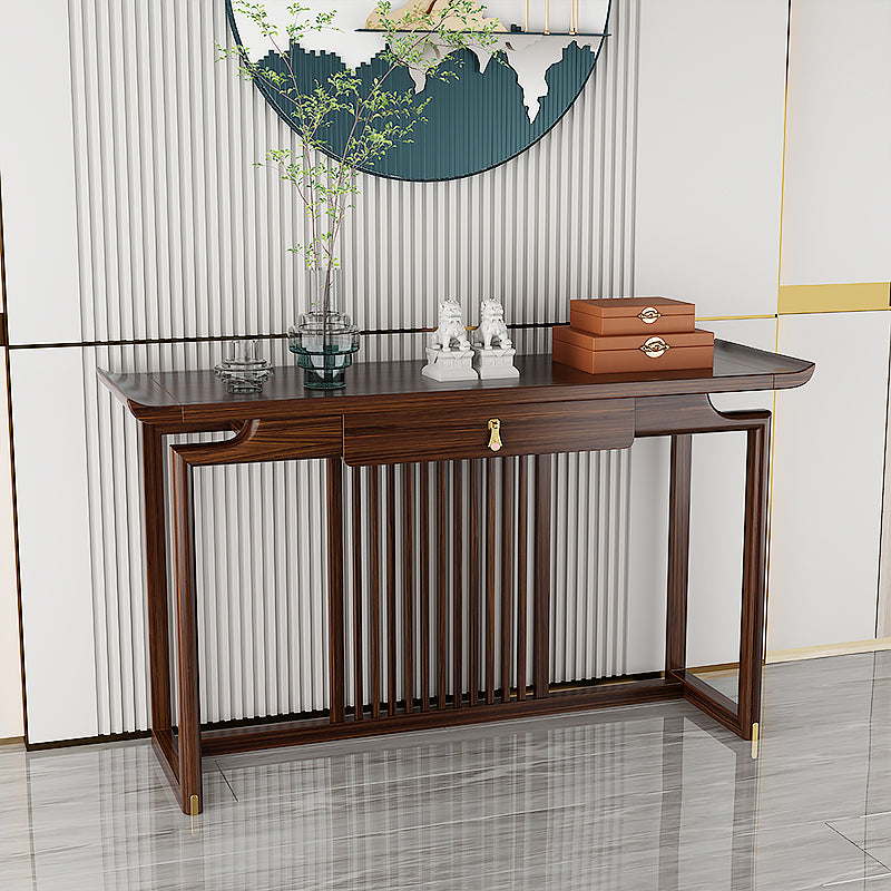 Rectangle Shape Contemporary Console Table Brown Wooden Console Sofa Table