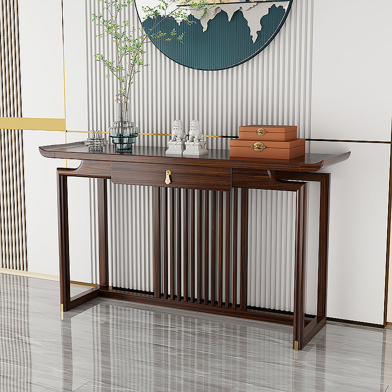 Rectangle Shape Contemporary Console Table Brown Wooden Console Sofa Table