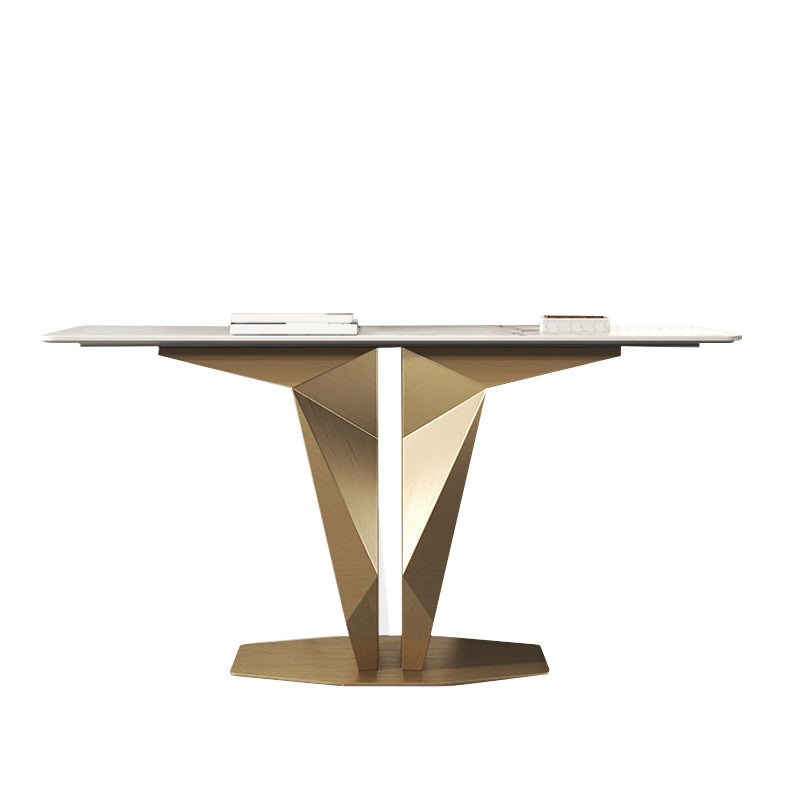 Rectangle Shape Contemporary Console Table Gold Stone Console Sofa Table