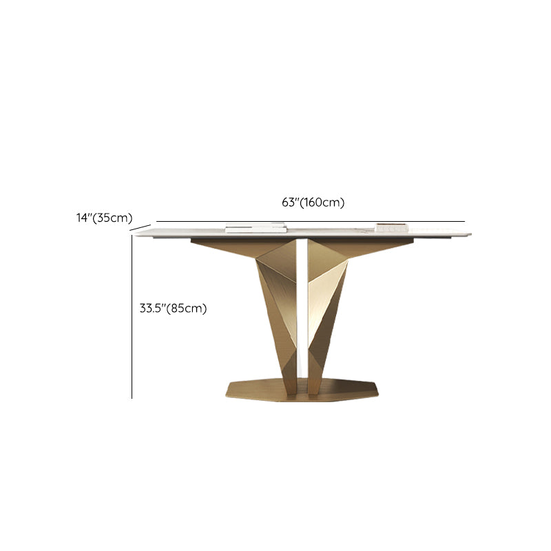Rectangle Shape Contemporary Console Table Gold Stone Console Sofa Table