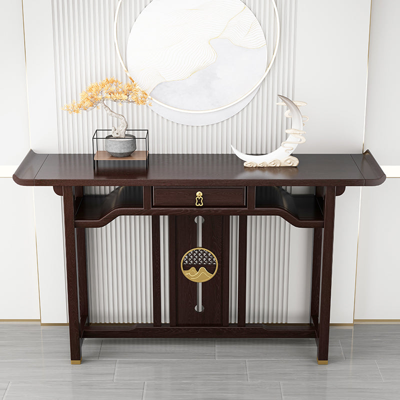 Rectangle Shape Contemporary Console Table Brown Console Sofa Table for Hall