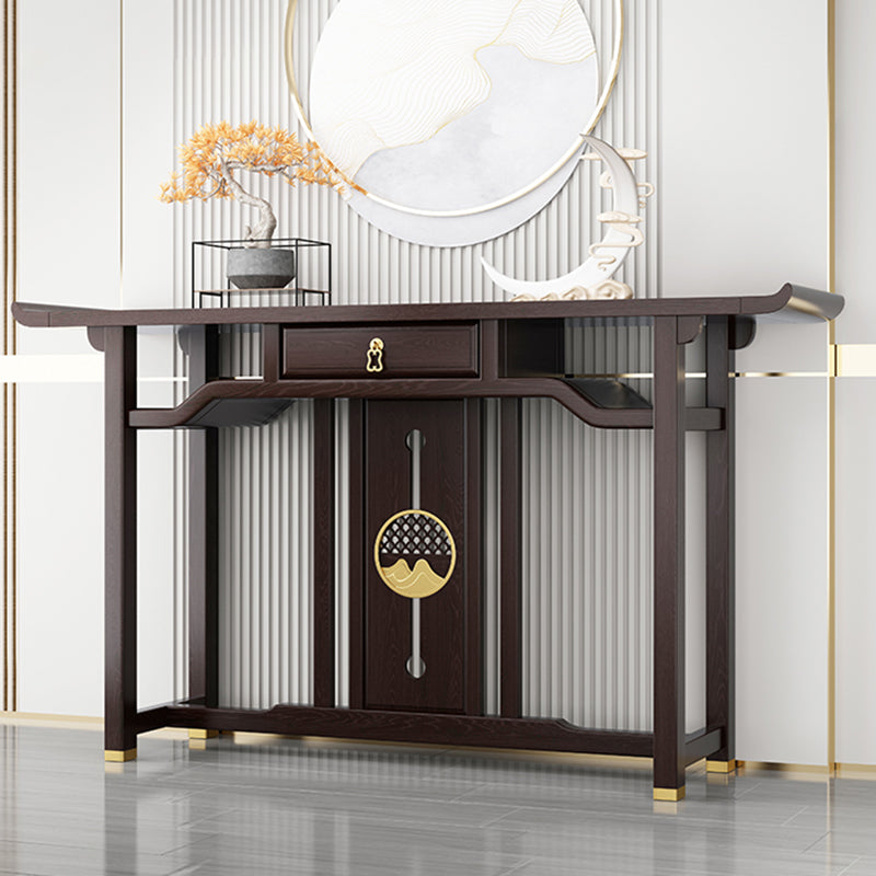 Rectangle Shape Contemporary Console Table Brown Console Sofa Table for Hall