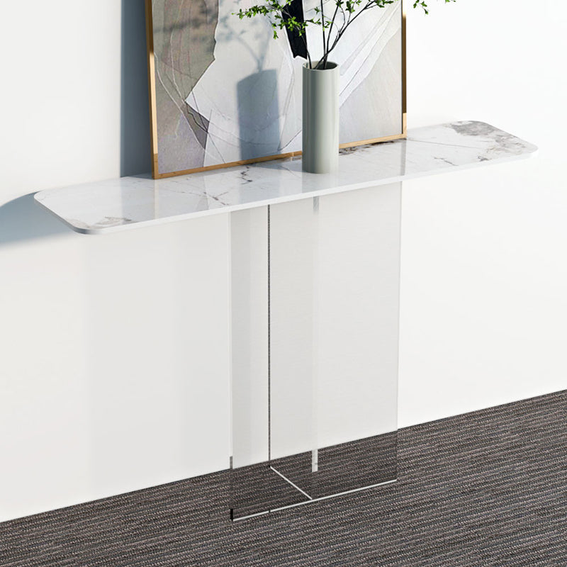 Rectangle Shape Contemporary Console Table Gold/Black Stone Console Sofa Table